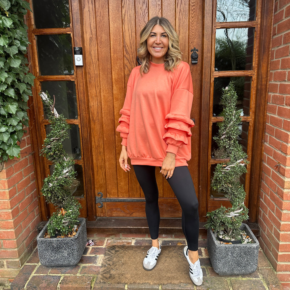 Juni Ruffle Sweatshirt - Blush Boutique Essex