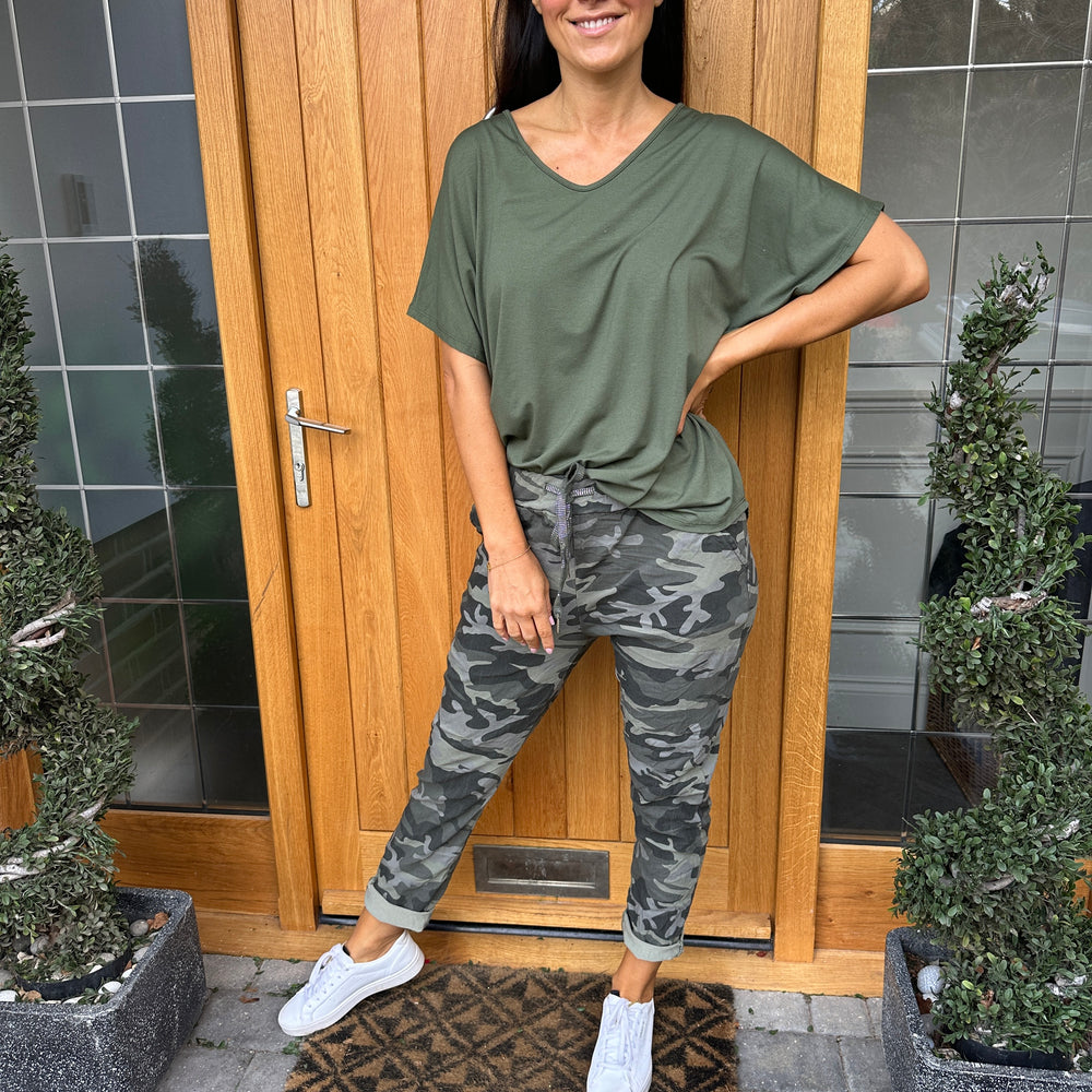 Carli Camo Magic Trousers - Blush Boutique Essex