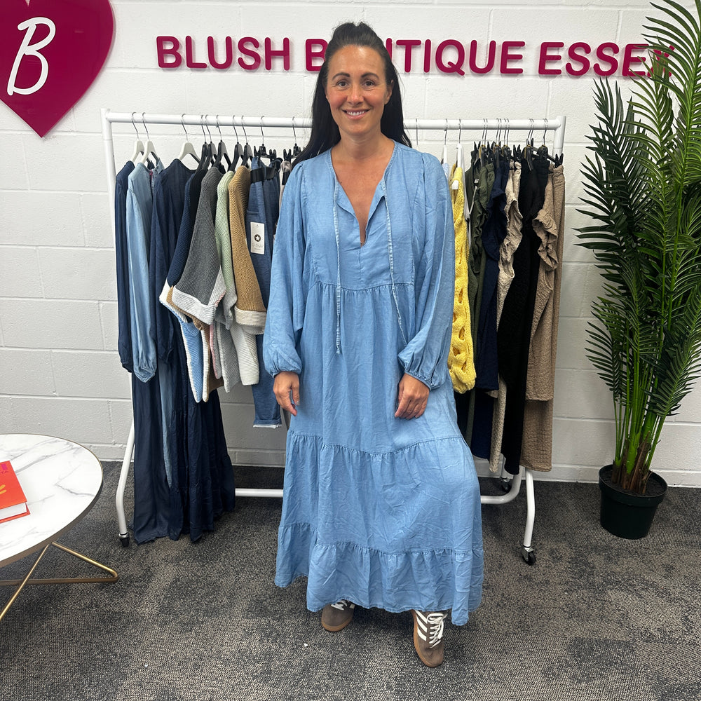 Florence Denim Dress - Blush Boutique Essex
