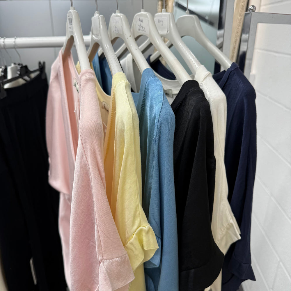 Sybil satin v neck top - Blush Boutique Essex