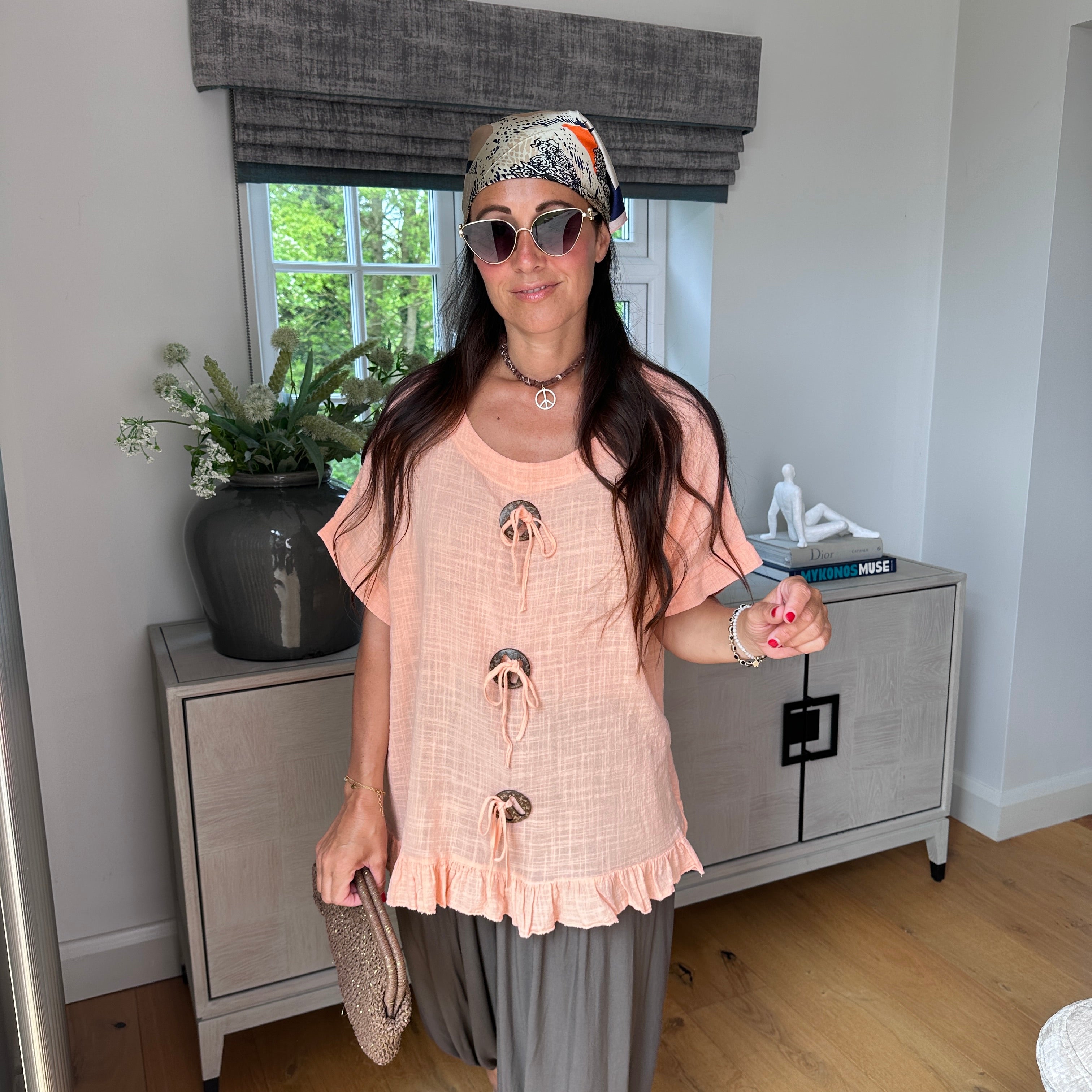 Lexie Button Top - Blush Boutique Essex