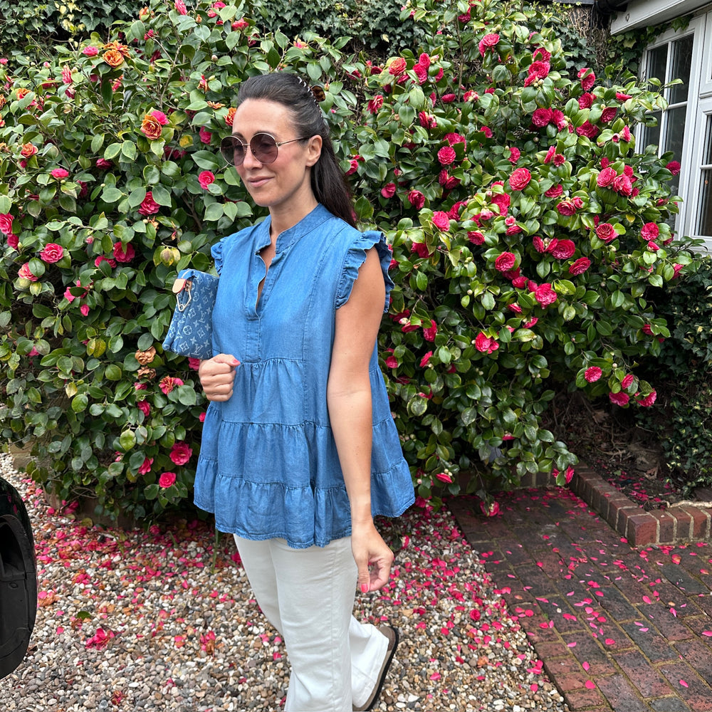 Jodie Denim Top - Blush Boutique Essex