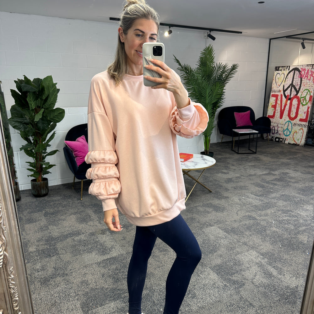 Juni Ruffle Sweatshirt - Blush Boutique Essex