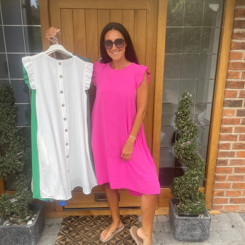 Bertie Button Dress - Blush Boutique Essex