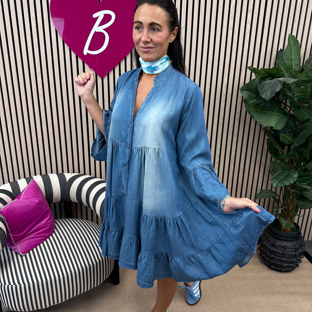 Luella Denim Dress - Blush Boutique Essex