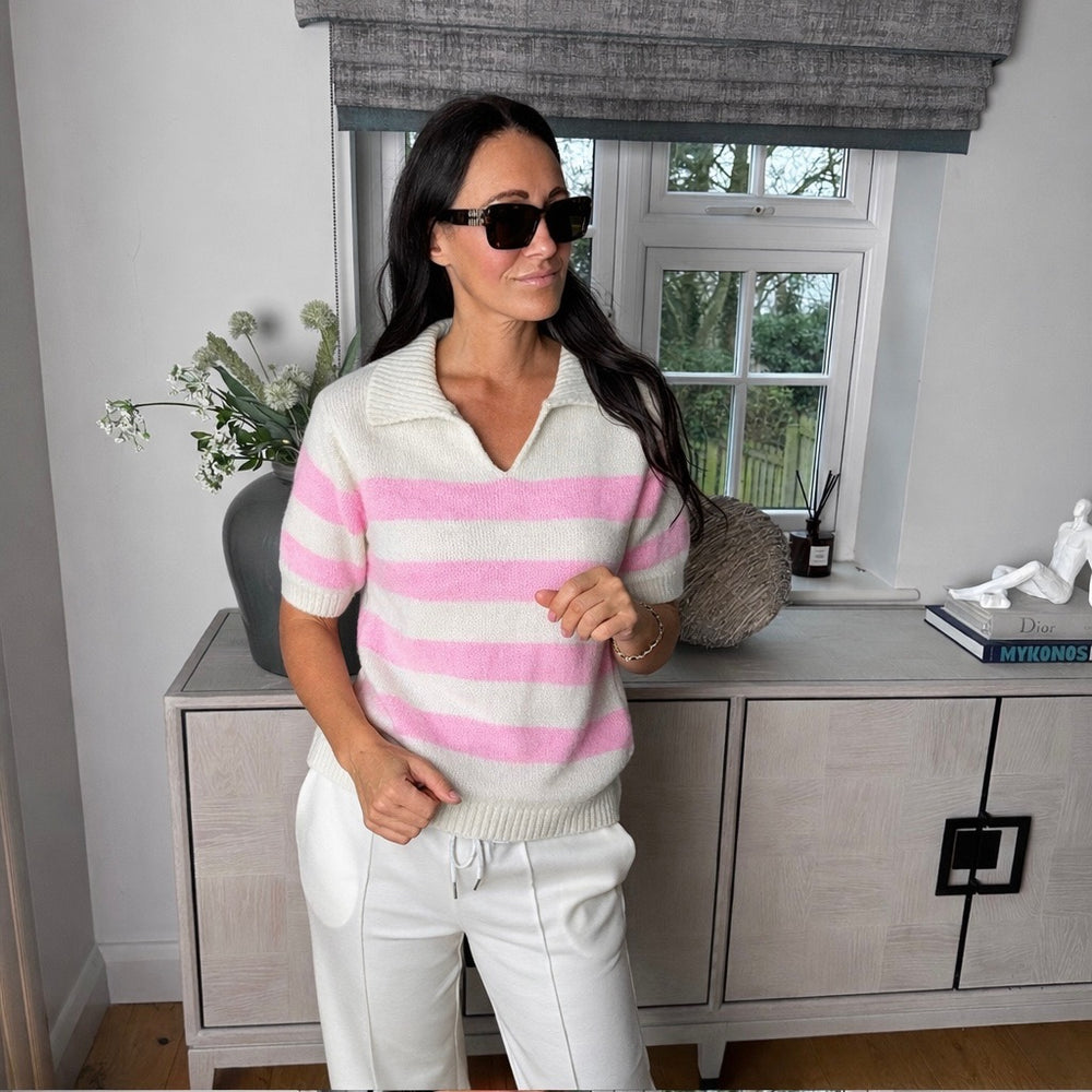 Agnes Polo Knit - Blush Boutique Essex