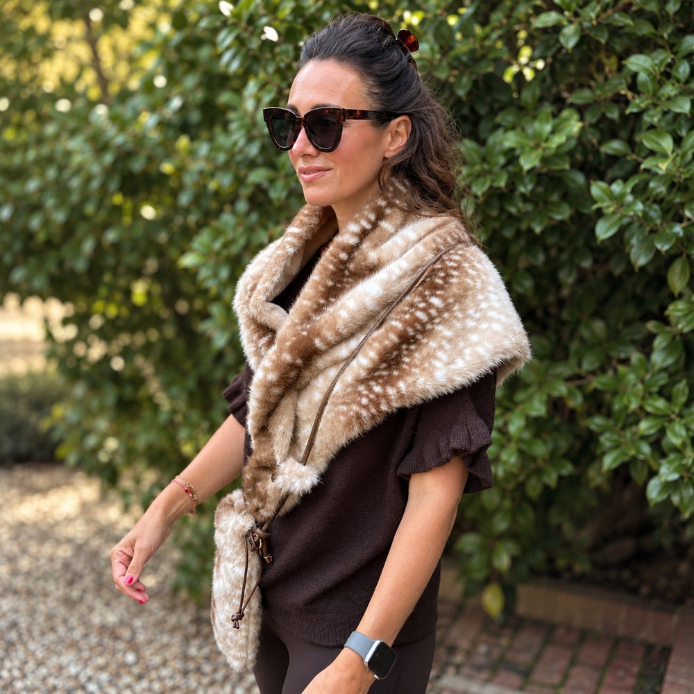 Piper Fur Neck Shawl - Blush Boutique Essex