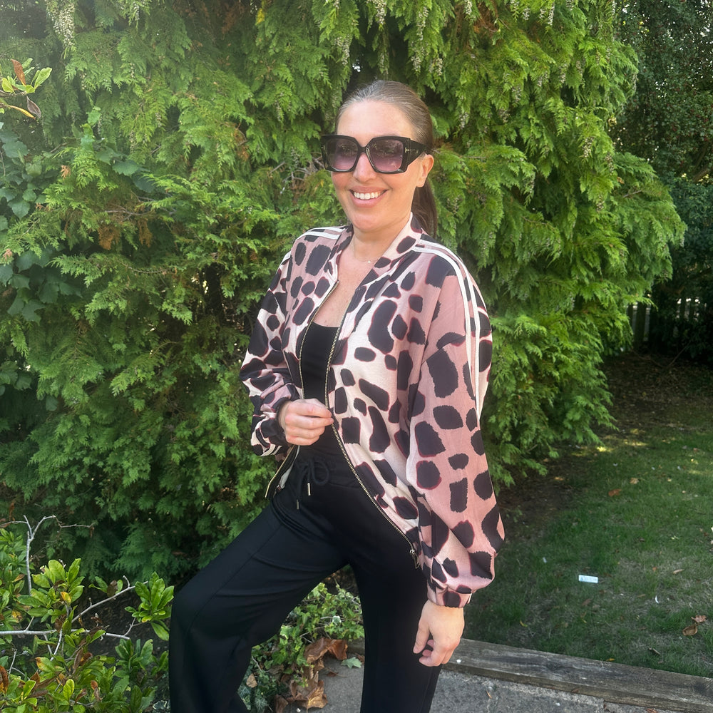 Pia Leopard Bomber - Blush Boutique Essex