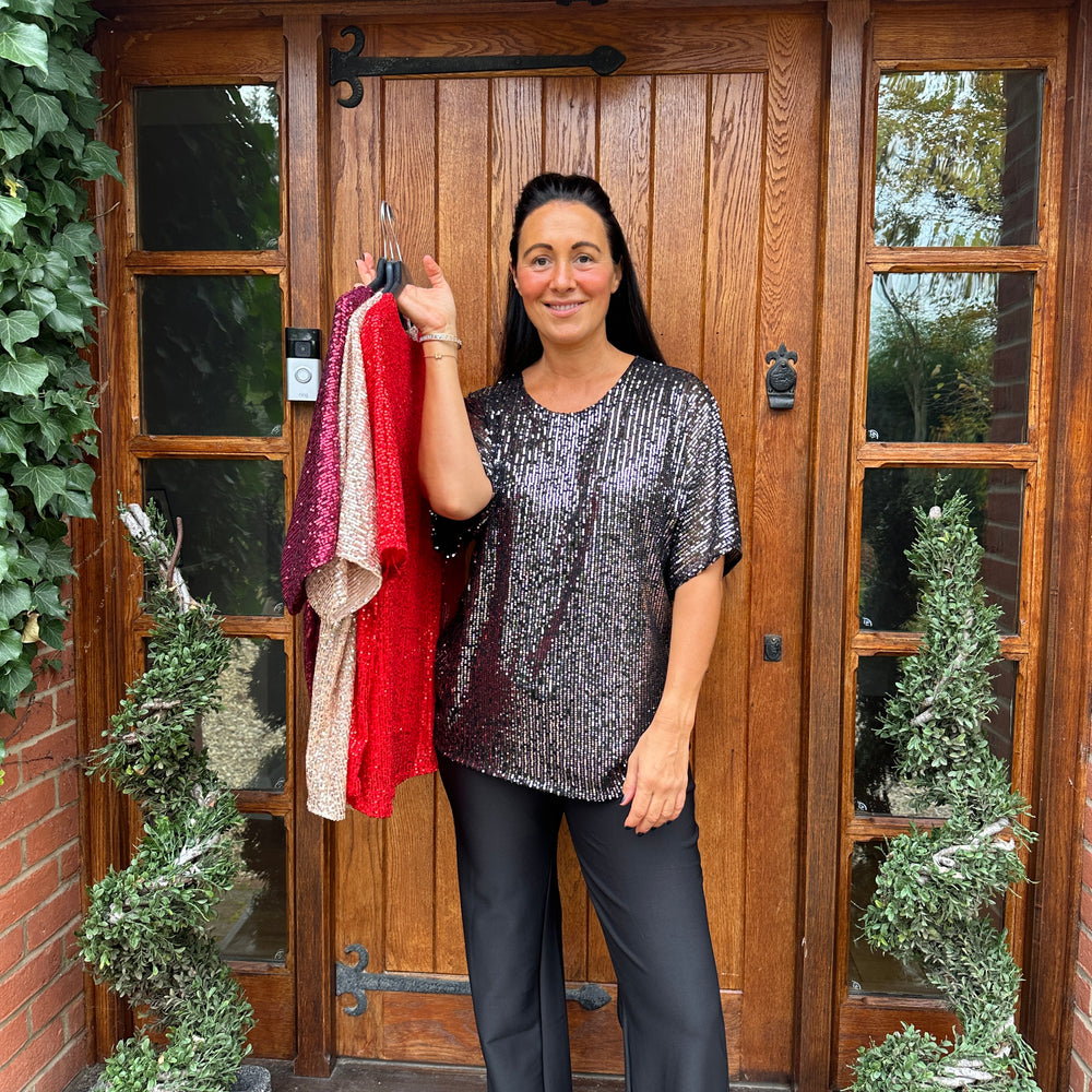 Noel Sequin Top - Blush Boutique Essex
