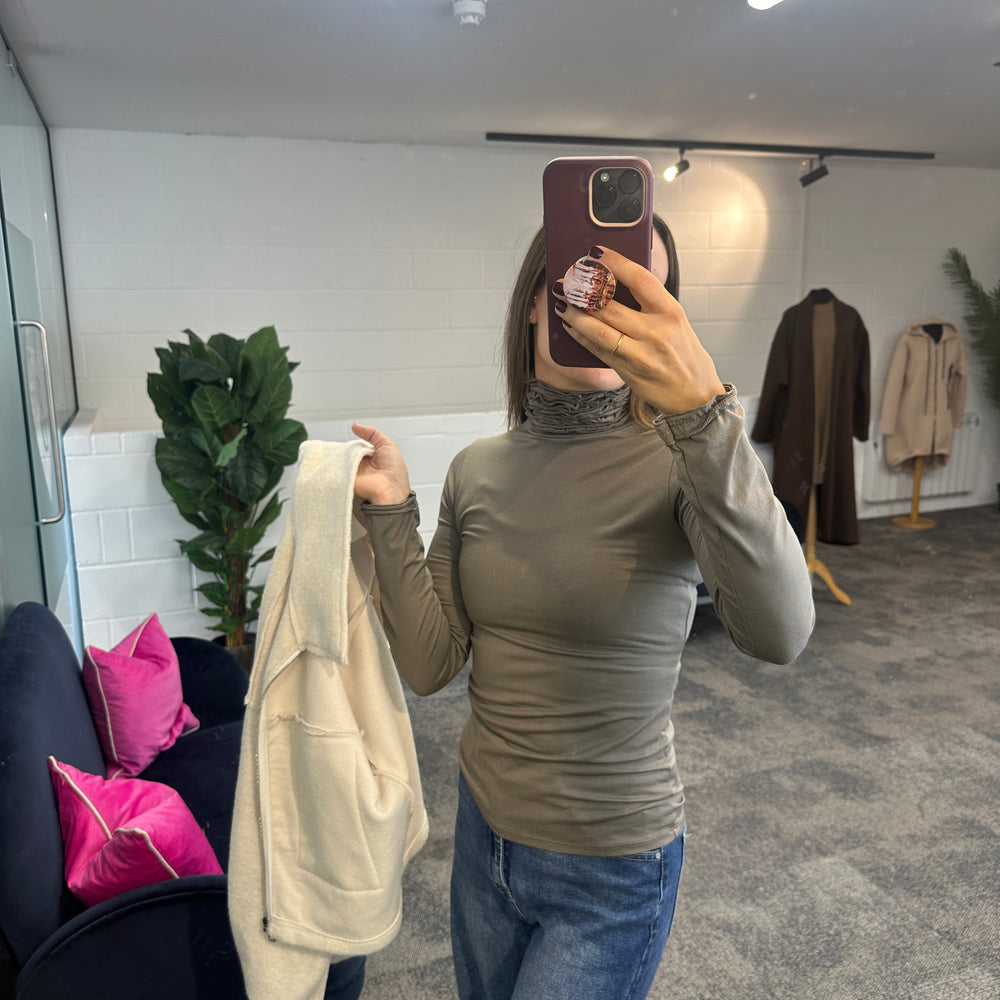 Ruche Roll Neck - Blush Boutique Essex