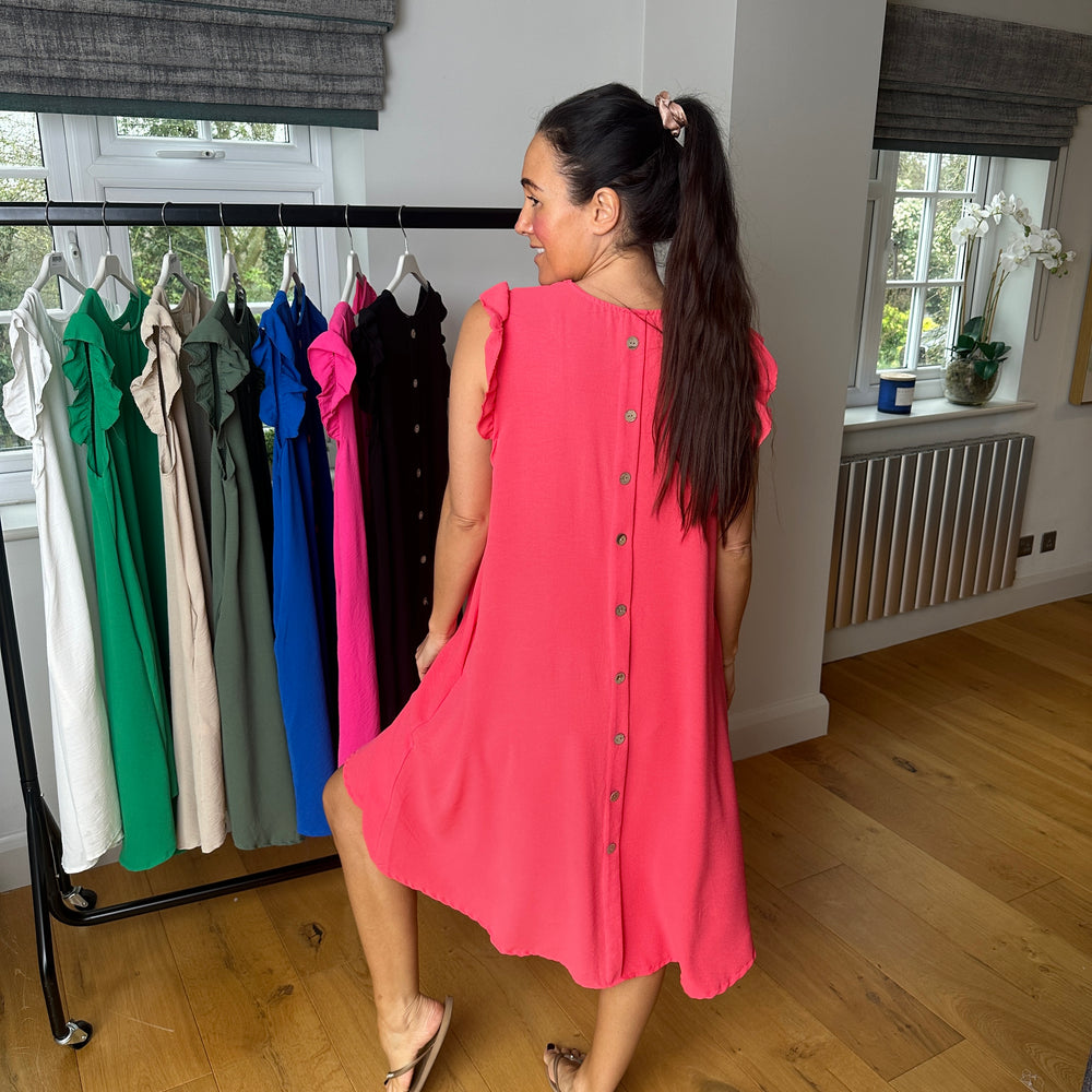 Bertie Button Dress - Blush Boutique Essex