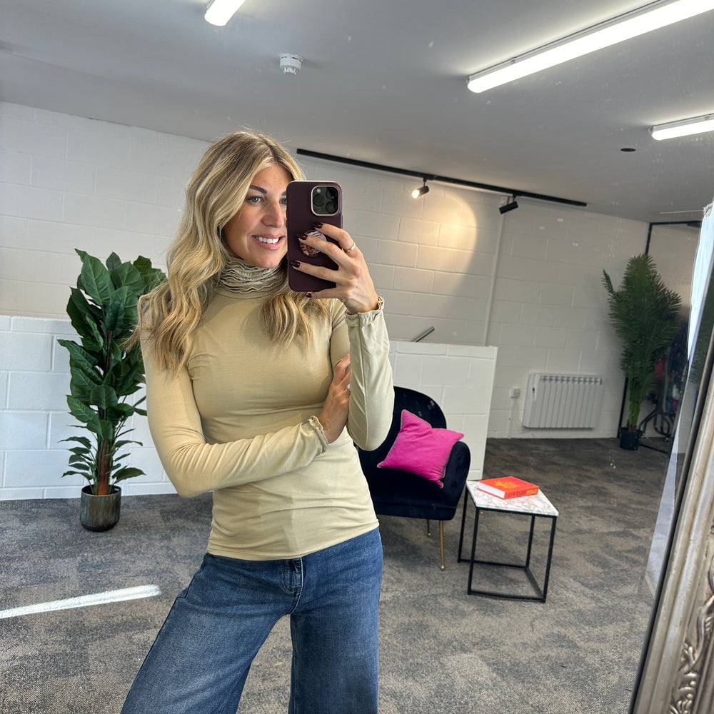 Ruche Roll Neck - Blush Boutique Essex