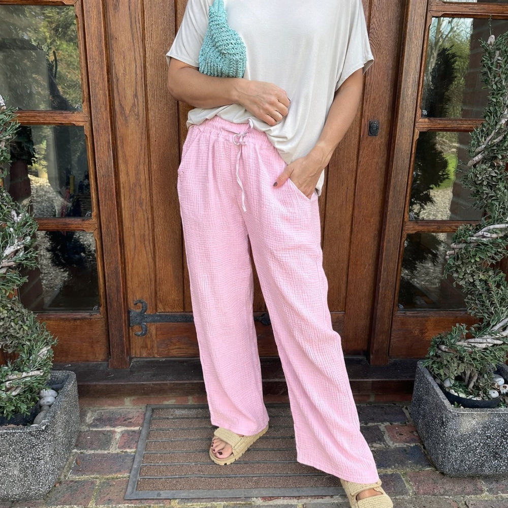 Noah Cheesecloth Trousers - Blush Boutique Essex