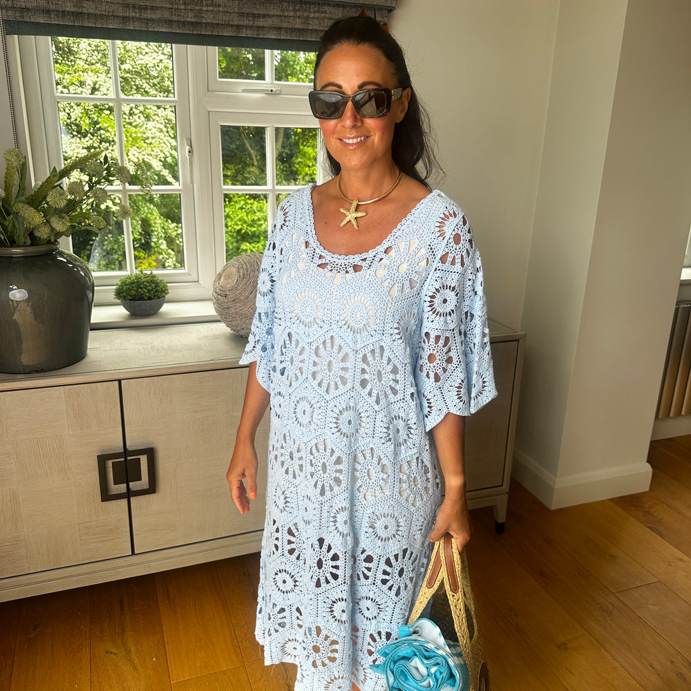 Mykonos Crochet Dress - Blush Boutique Essex