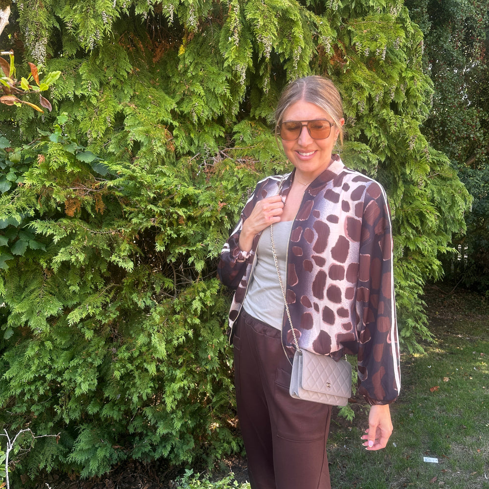 Pia Leopard Bomber - Blush Boutique Essex
