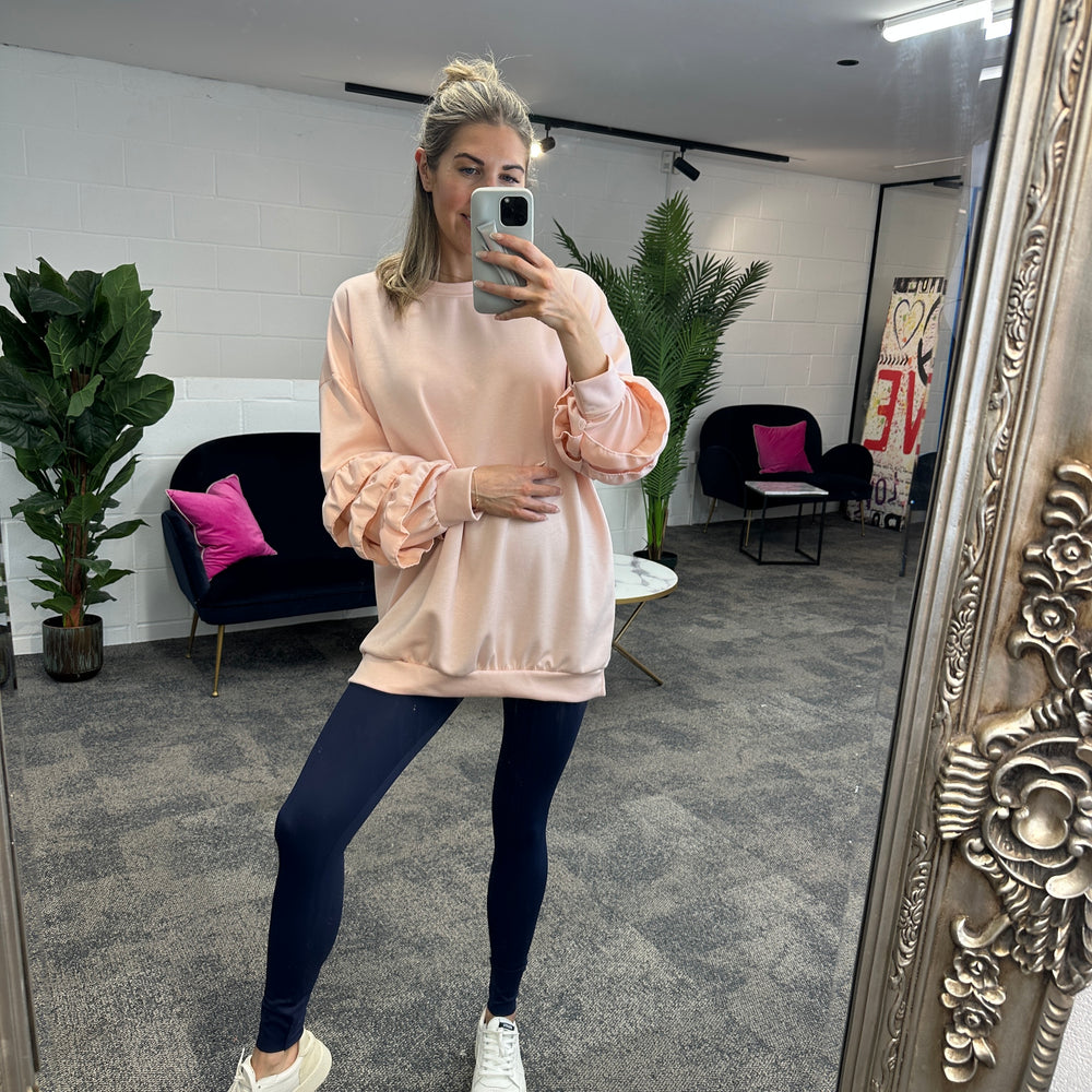 Juni Ruffle Sweatshirt - Blush Boutique Essex