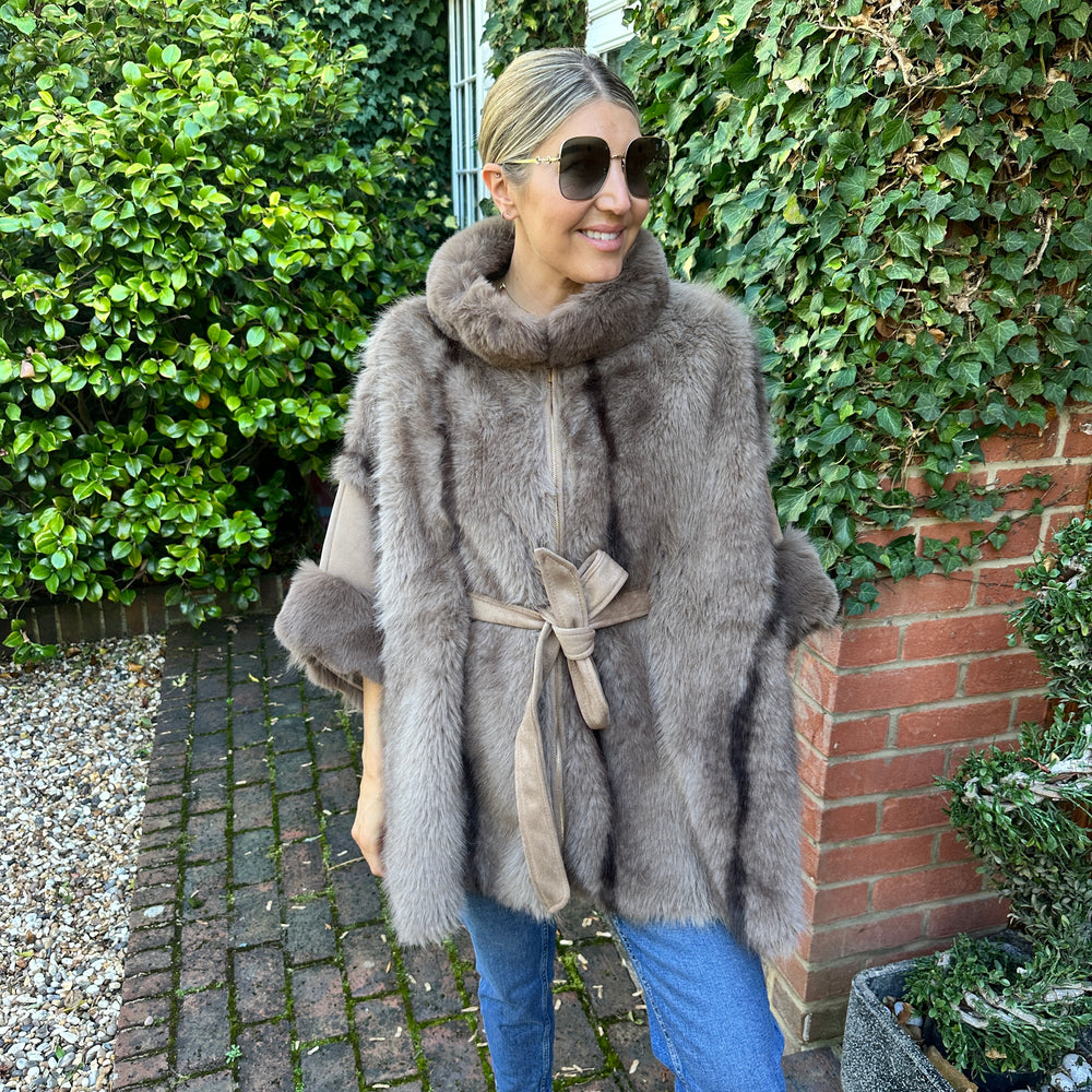 Sloane Faux Fur Cape