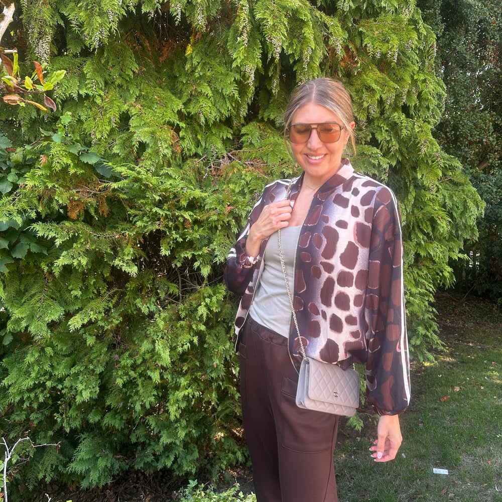 Pia Leopard Bomber - Blush Boutique Essex