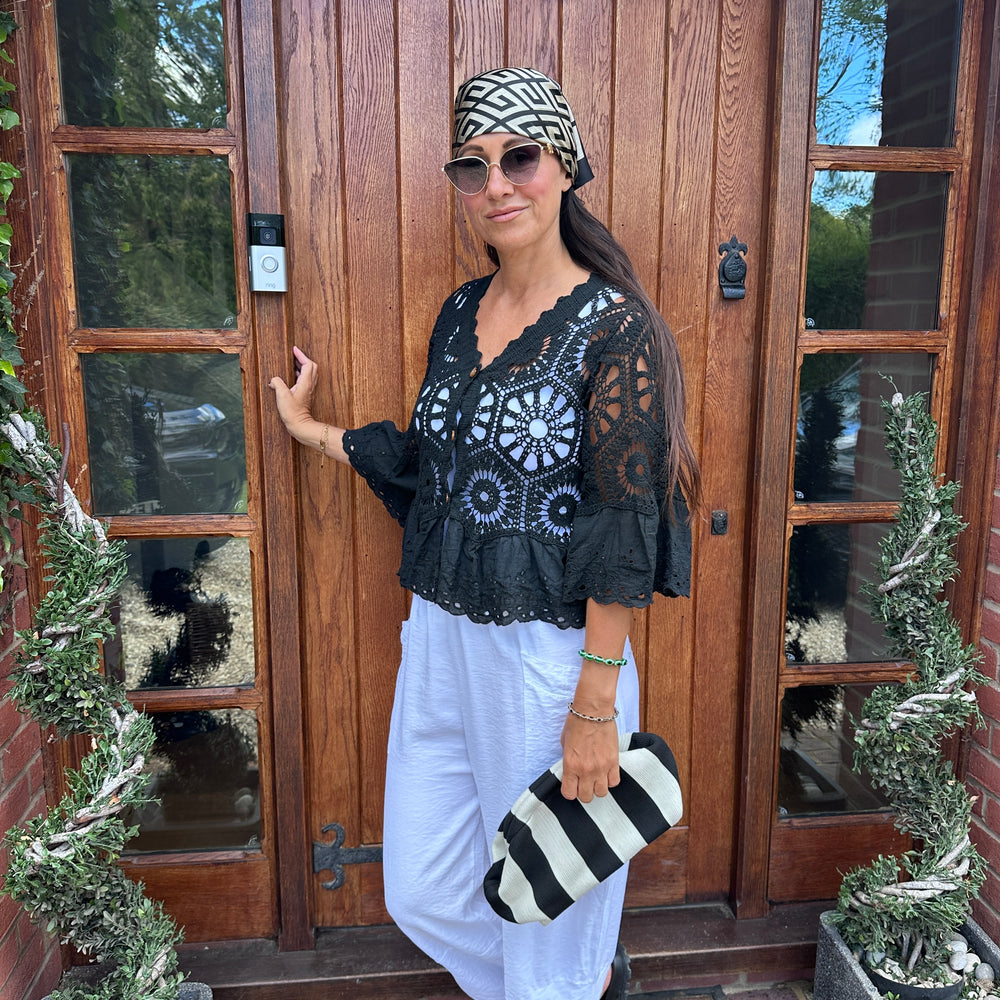 Zoe Crochet Cardigan - Blush Boutique Essex