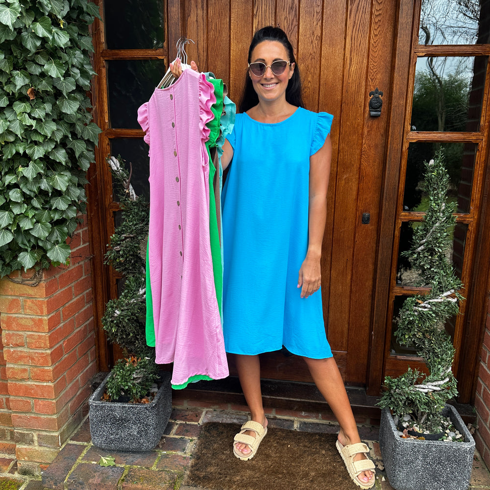Bertie Button Dress - Blush Boutique Essex