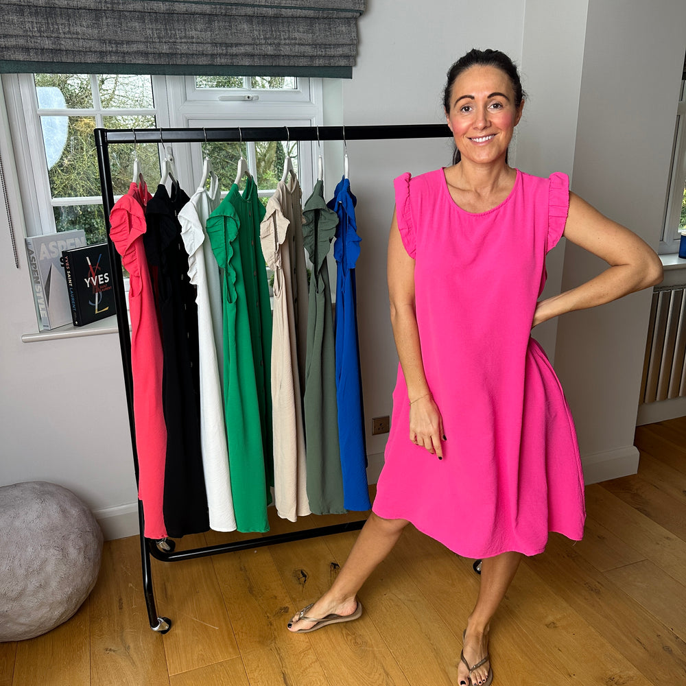 Bertie Button Dress - Blush Boutique Essex