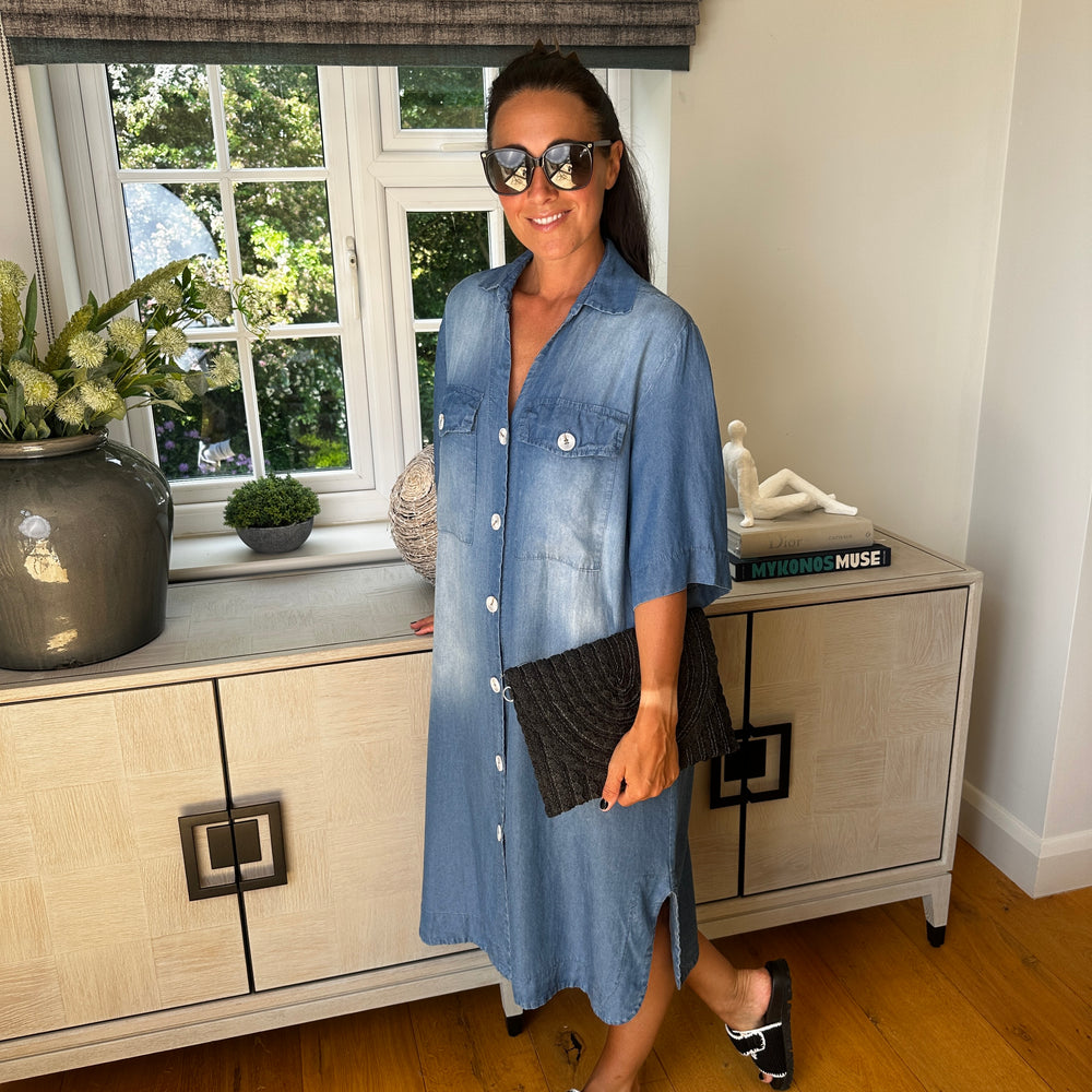 Charlotte Denim Dress - Blush Boutique Essex