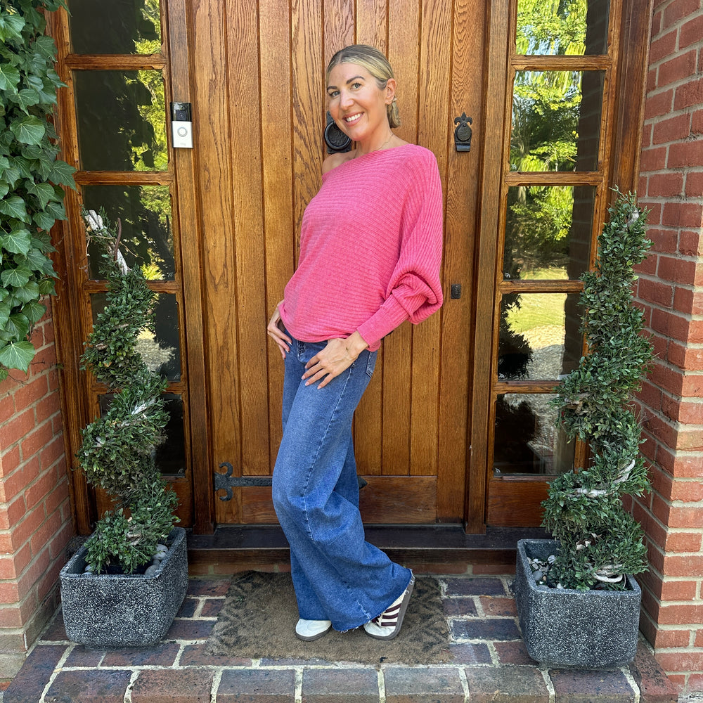 Sammie Ribbed Jumper - Blush Boutique Essex