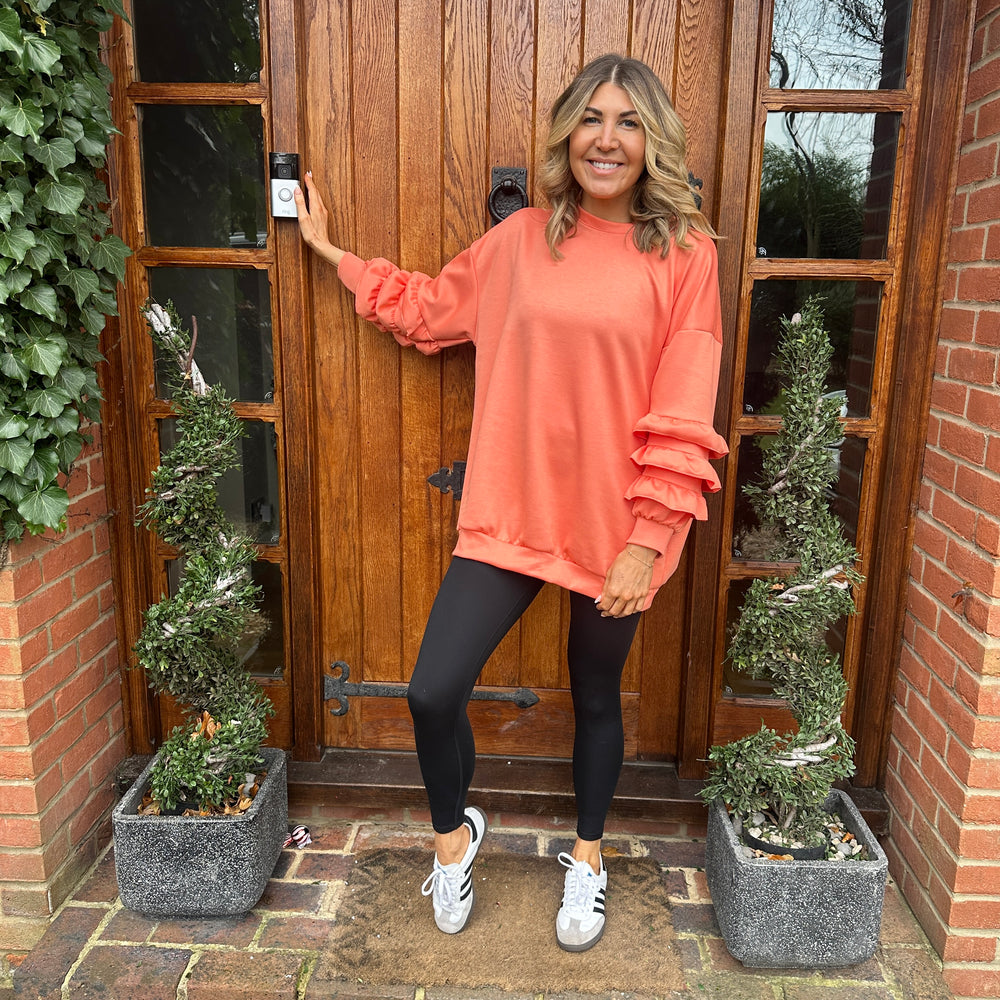 Juni Ruffle Sweatshirt - Blush Boutique Essex