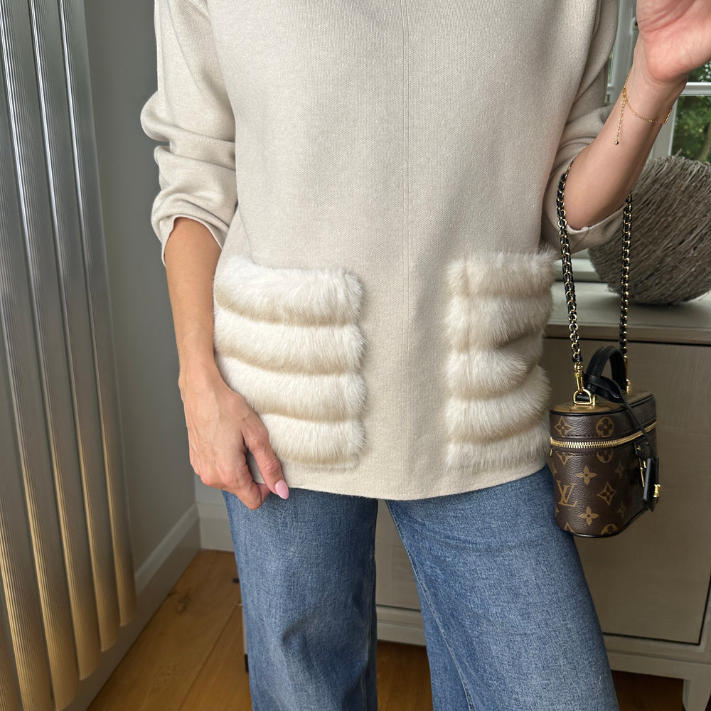 Alma Fur Knit - Blush Boutique Essex