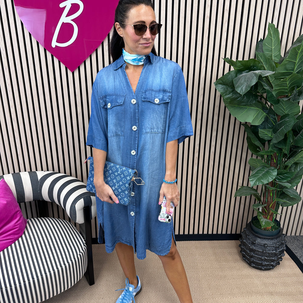 Charlotte Denim Dress - Blush Boutique Essex