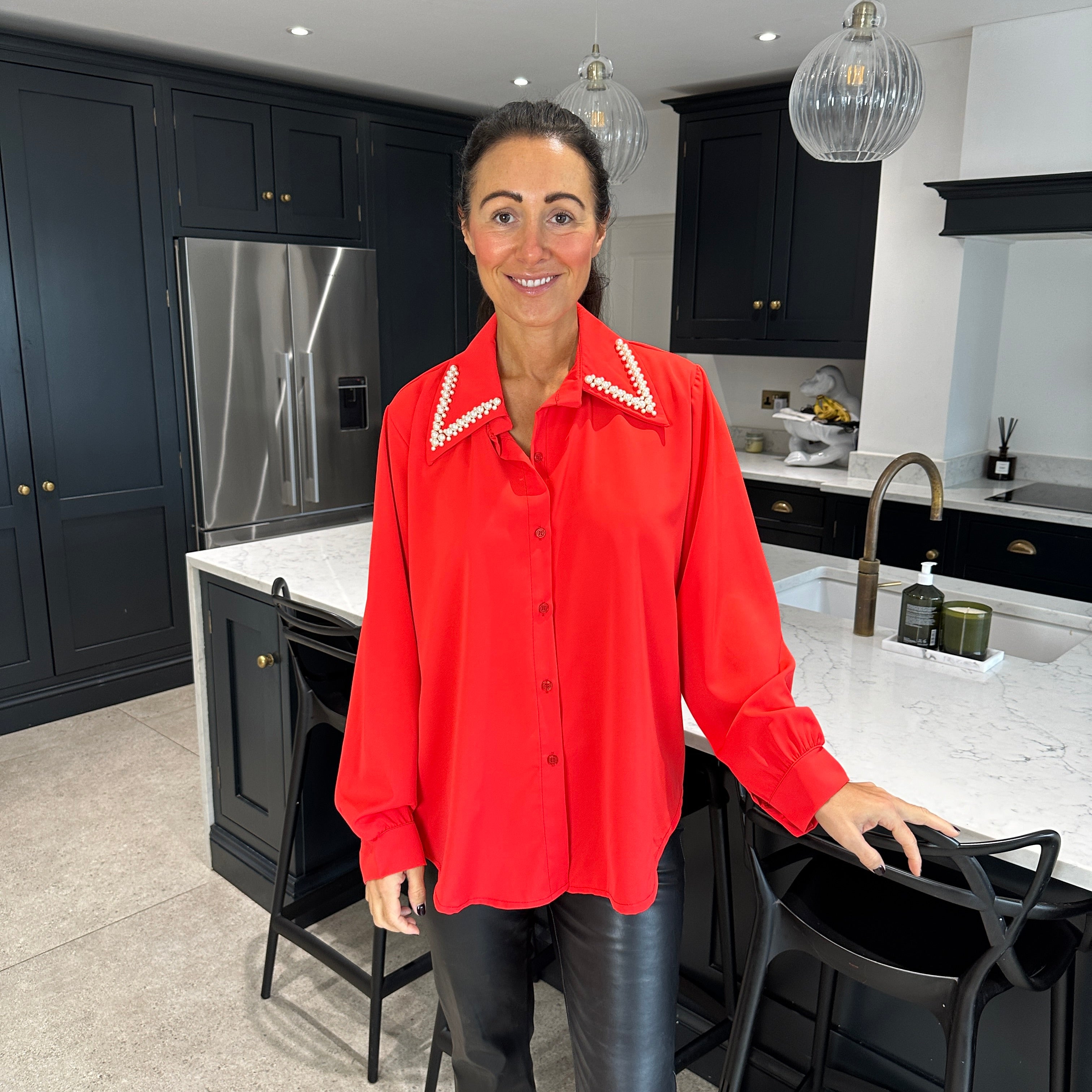 Polly Pearl Shirt Blush Boutique Essex