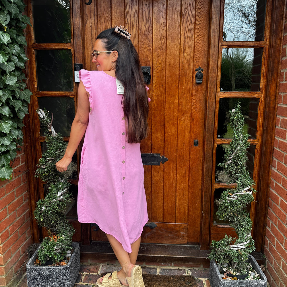 Bertie Button Dress - Blush Boutique Essex