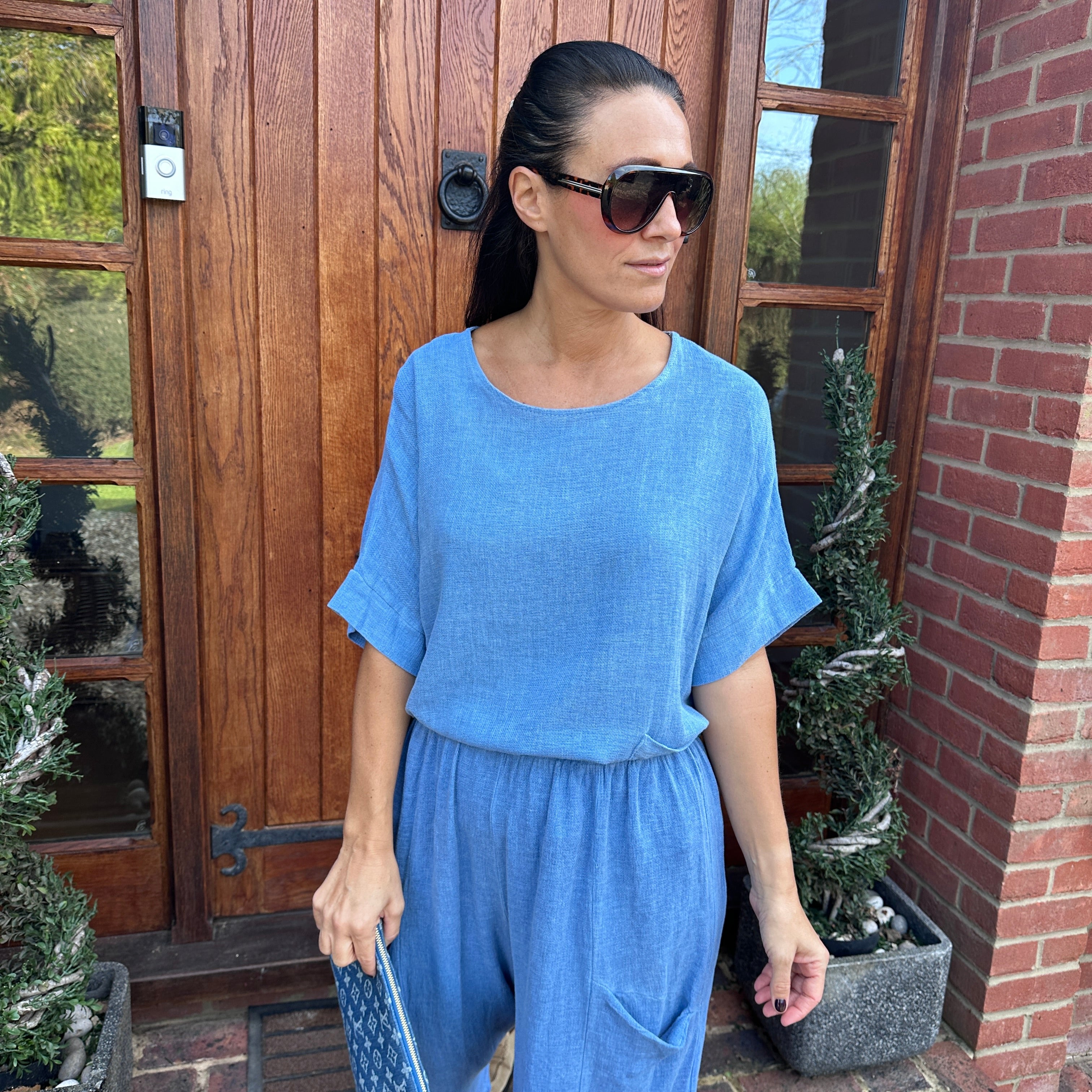 Cherry Linen Top - Blush Boutique Essex