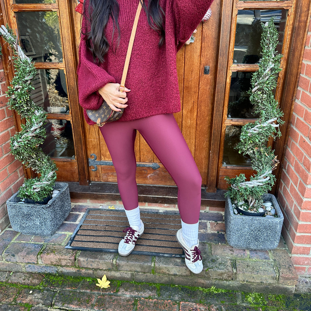 Ribbed energy leggings - Blush Boutique Essex