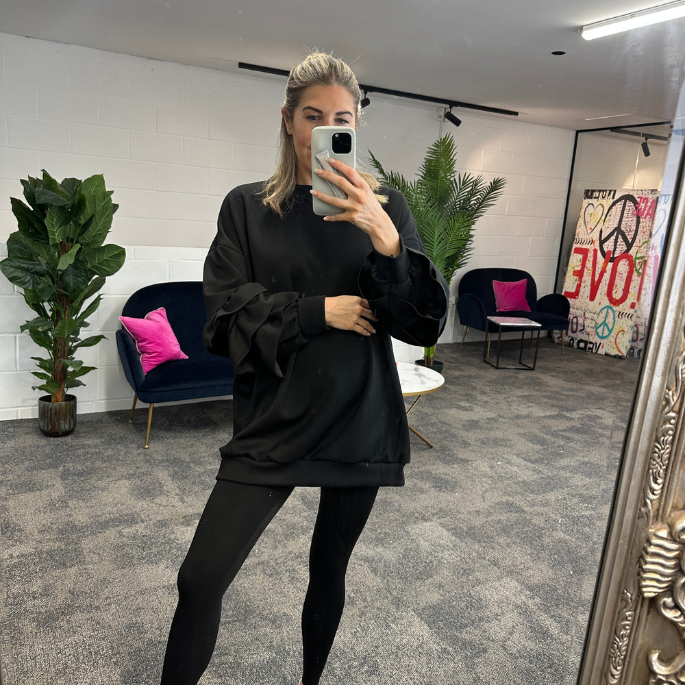 Juni Ruffle Sweatshirt - Blush Boutique Essex