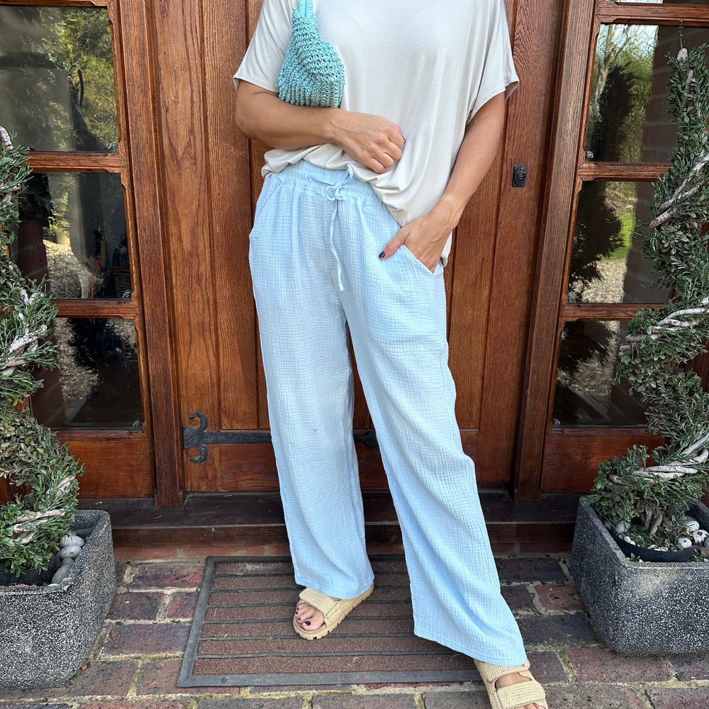 Noah Cheesecloth Trousers - Blush Boutique Essex
