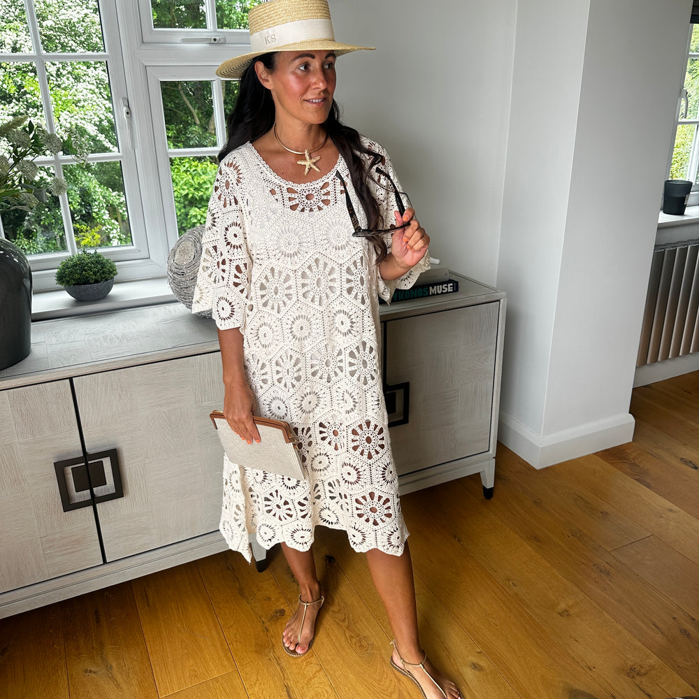 Mykonos Crochet Dress - Blush Boutique Essex