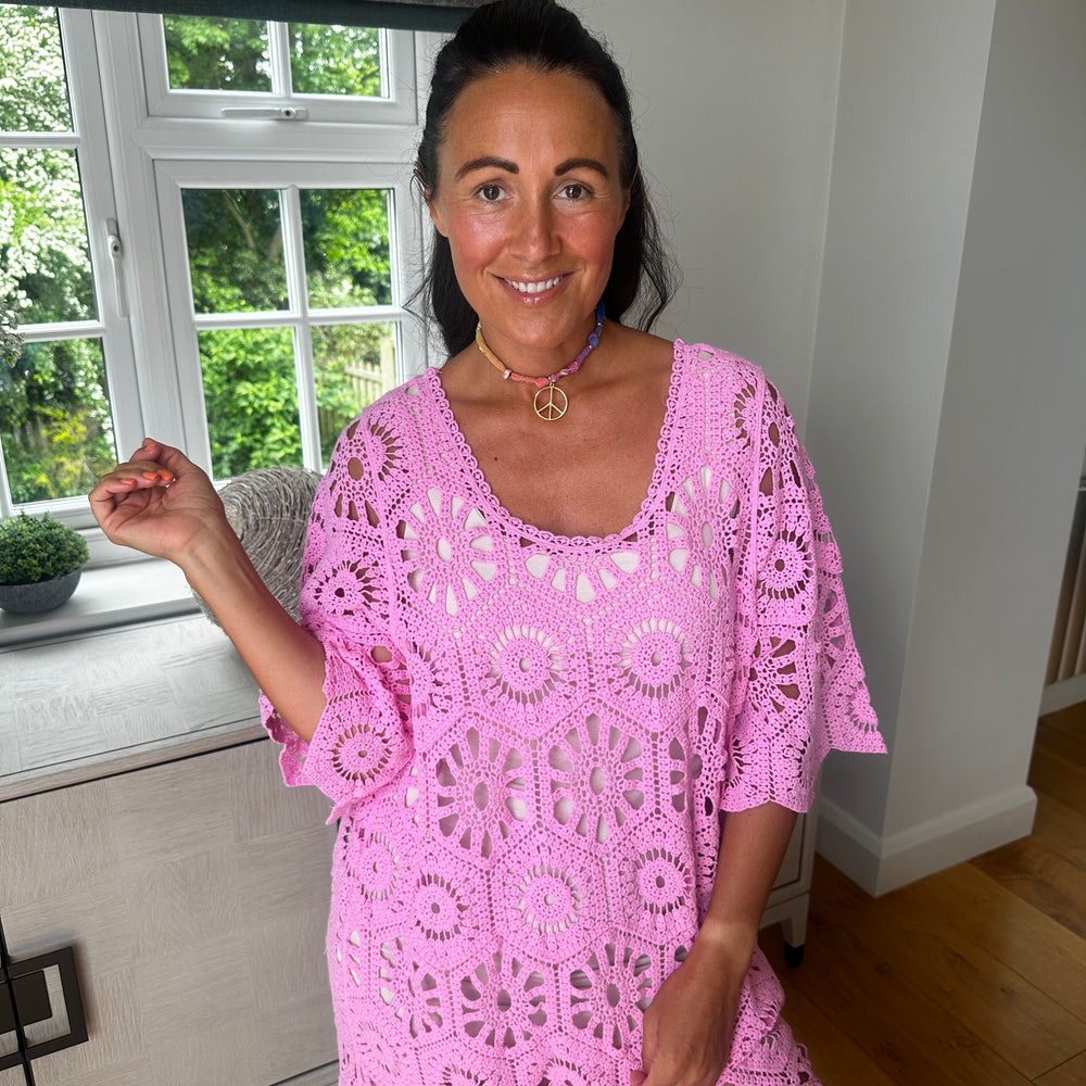 Mykonos Crochet Dress - Blush Boutique Essex