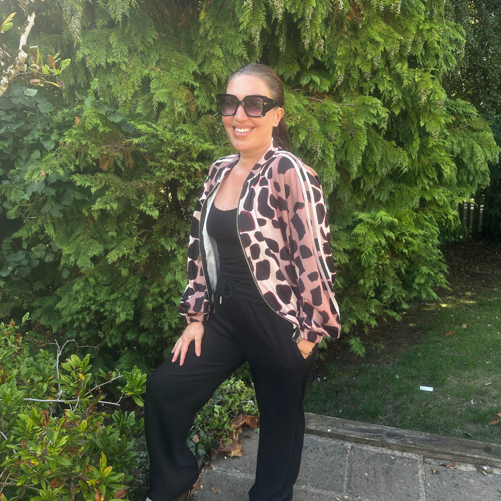 Pia Leopard Bomber - Blush Boutique Essex