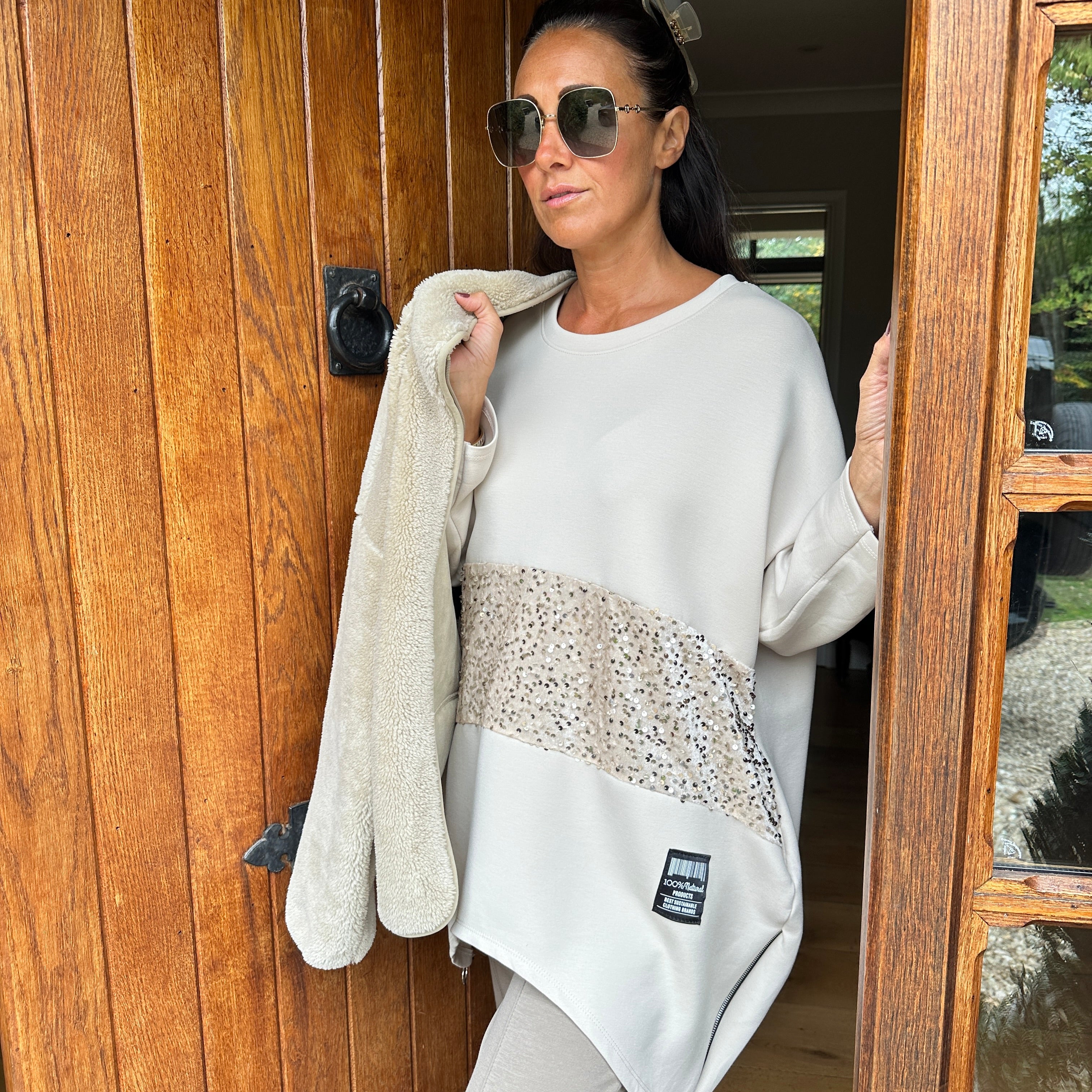 Taylor Sequin Sweatshirt - Blush Boutique Essex