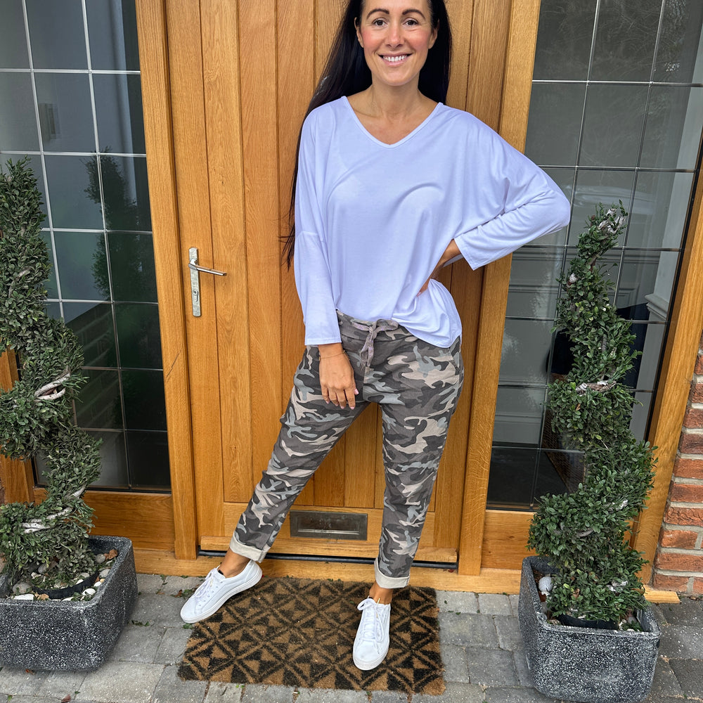 Carli Camo Magic Trousers - Blush Boutique Essex