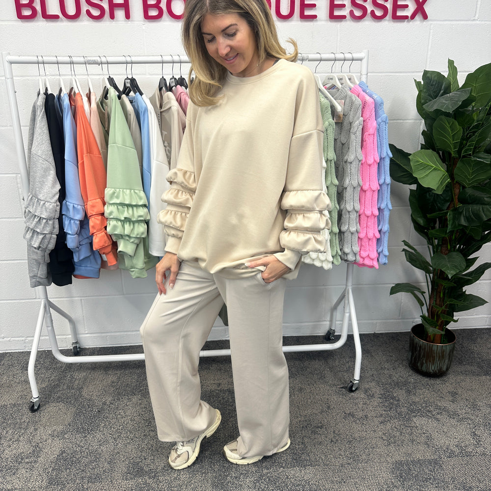 Juni Ruffle Sweatshirt - Blush Boutique Essex