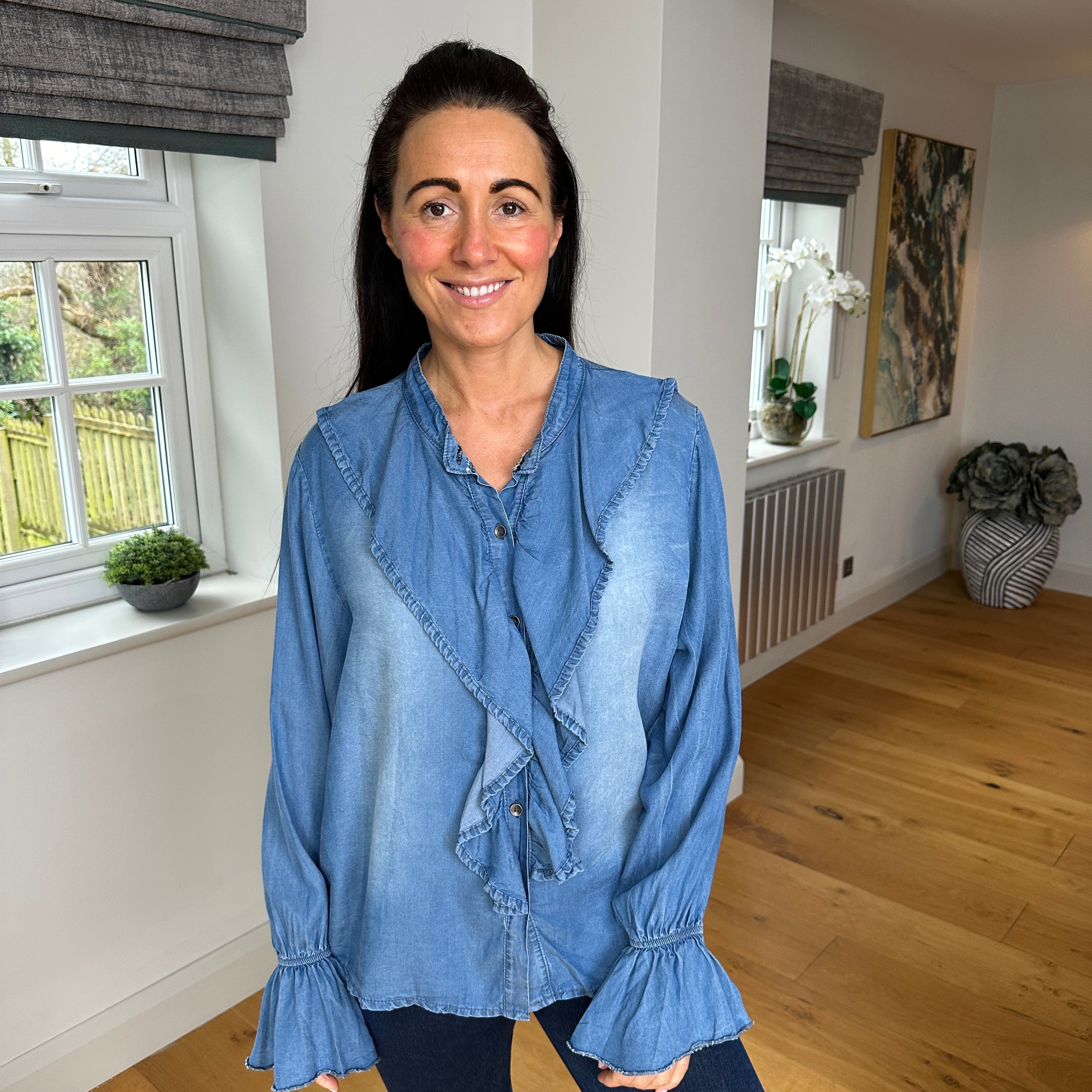 Dani Denim Shirt Blush Boutique Essex