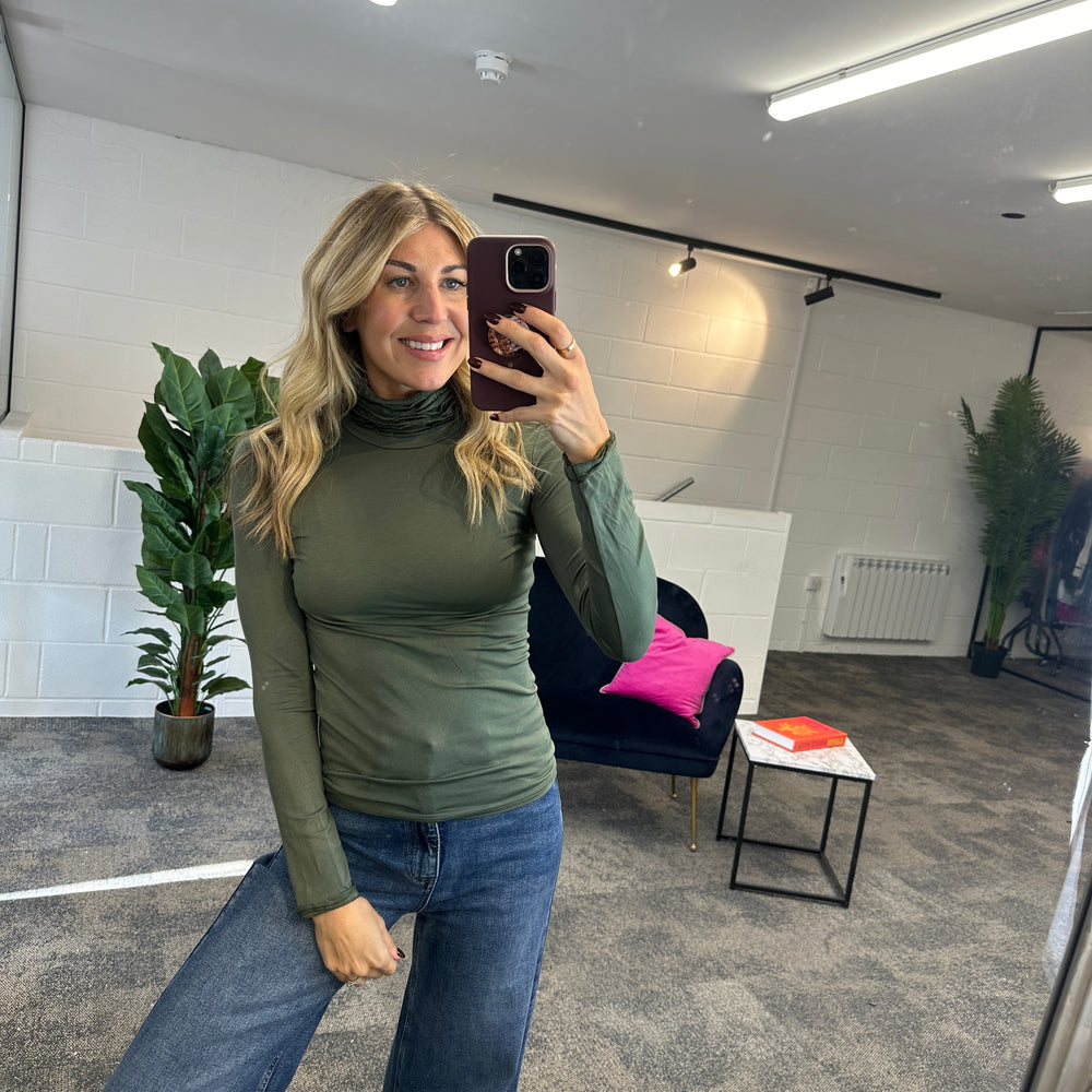 Ruche Roll Neck - Blush Boutique Essex