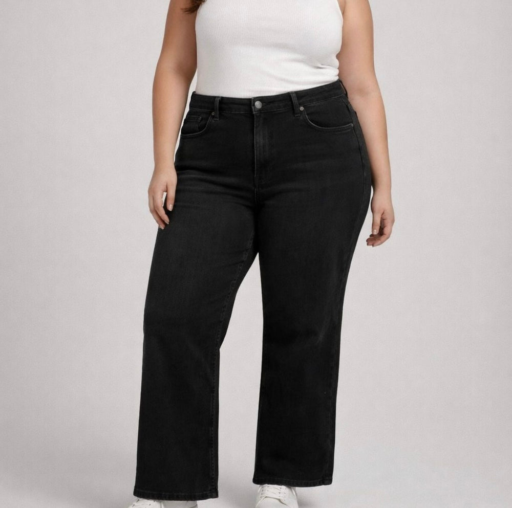 Presley curve wide leg denim Jeans - Blush Boutique Essex
