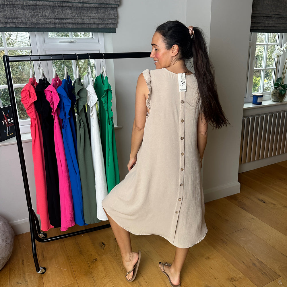 Bertie Button Dress - Blush Boutique Essex