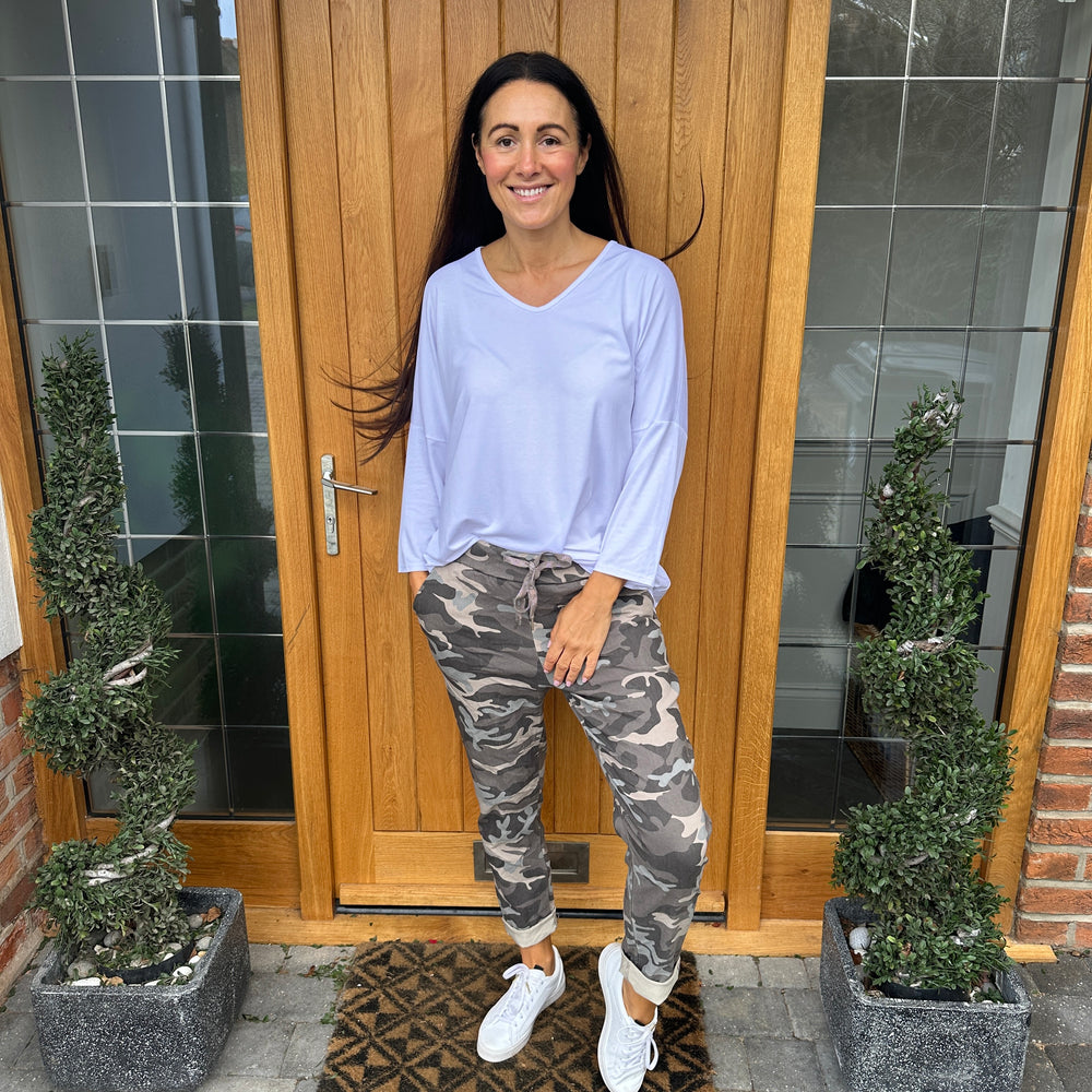 Carli Camo Magic Trousers - Blush Boutique Essex