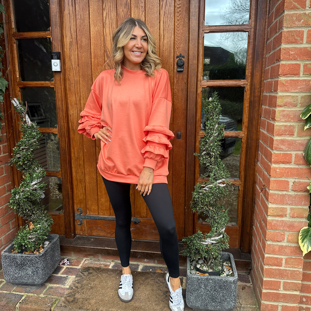 Juni Ruffle Sweatshirt - Blush Boutique Essex
