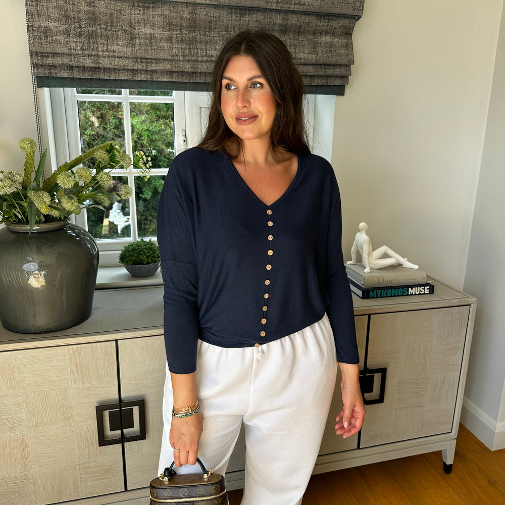 Ash Button Top - Blush Boutique Essex