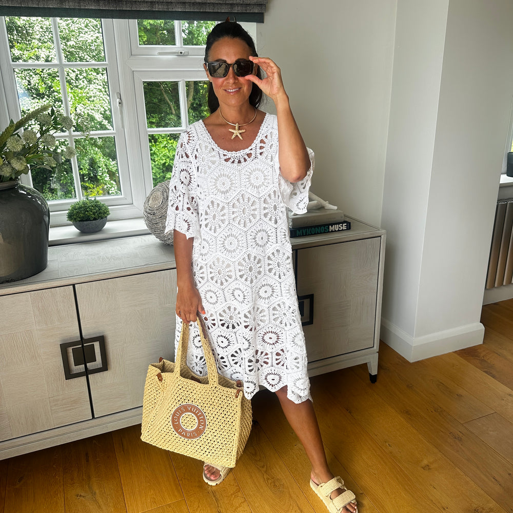Mykonos Crochet Dress - Blush Boutique Essex
